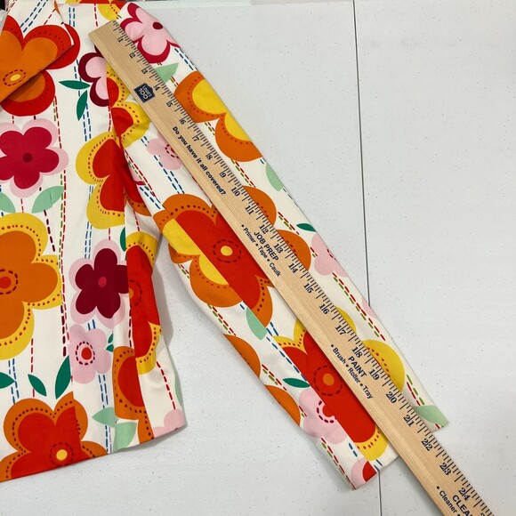 Harve Benard Vintage Retro Floral Blazer Jacket Orange Yellow Pink - Women's 6 P - Picture 9 of 10